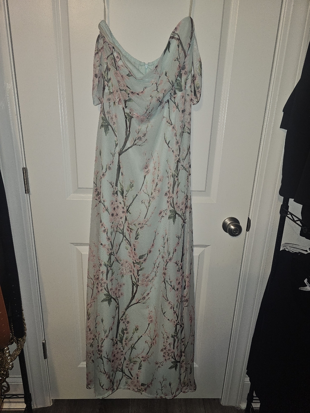 Light Blue Floral Maxi Dress NEW W/ TAGS SIZE 12